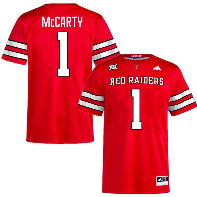 #1 A.J. McCarty Texas Tech Red Raiders Jerseys College Football Uniforms Stitched-Red #1 A.J. McCarty Texas Tech Red Raiders Jerseys College Football Uniforms Stitched-Red